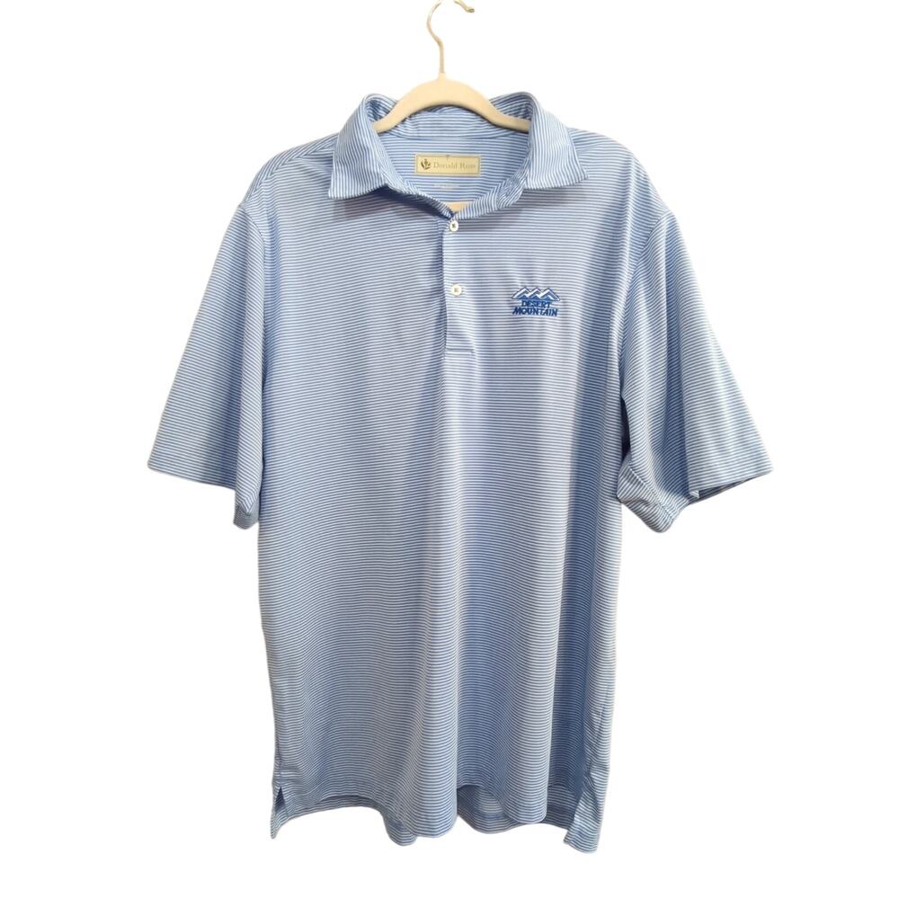 Donald‎ Ross Polo Mens Large Blue Stripe Desert Mountain Golf